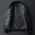 Bikerjacke für Herren aus Leder mit Reißverschluss Schwarz 9
