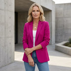 Blazer für Damen in taillierter Form mit Strukturmuster im klassischen Stil Rosa 3