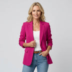 Blazer für Damen in taillierter Form mit Strukturmuster im klassischen Stil Rosa 6