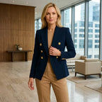 Blazer für Damen in taillierter Passform mit goldenen Knöpfen Dunkelblau 1