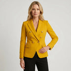 Blazer für Damen in taillierter Passform mit goldenen Knöpfen Gelb 5