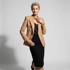 Blazer für Damen in taillierter Passform mit goldenen Knöpfen Braun 7