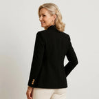 Blazer für Damen in taillierter Passform mit goldenen Knöpfen Schwarz 9