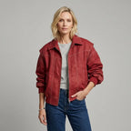 Bomberjacke für Damen aus Wildleder für die Übergangszeit Rot 3