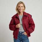 Bomberjacke für Damen aus Wildleder für die Übergangszeit Rot 4