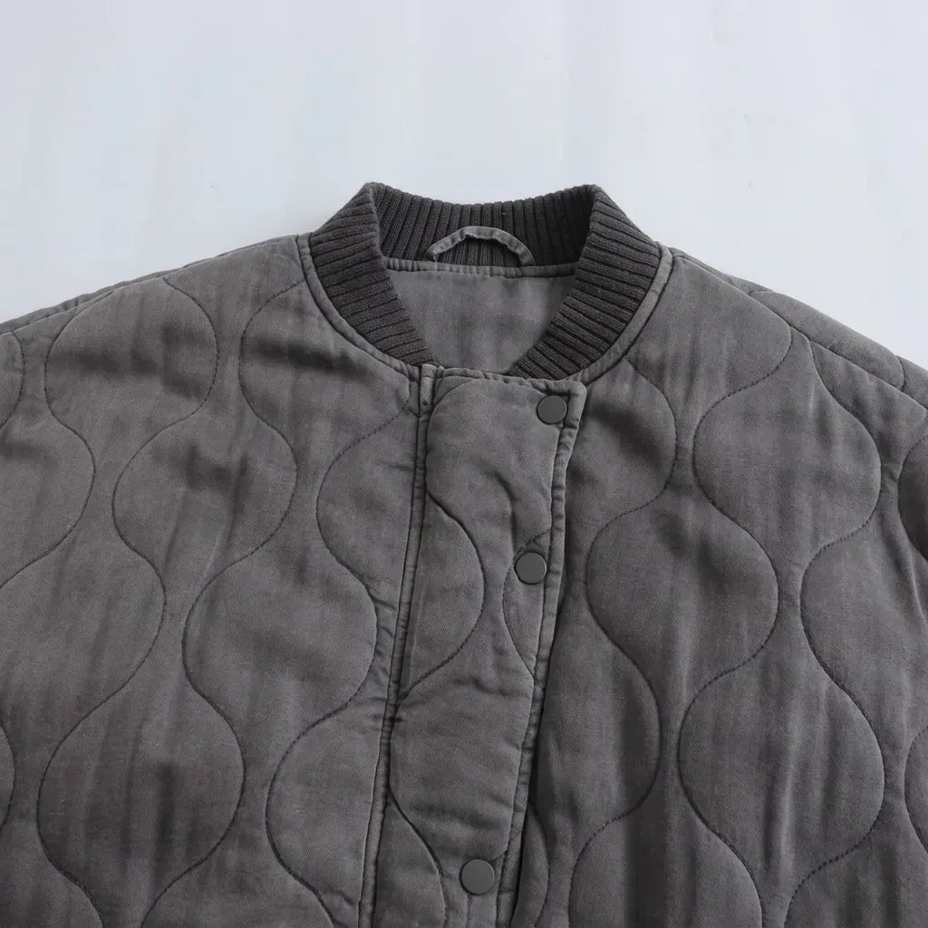Bomberjacke für Damen im Oversized-Stil im Vintage-Look Grau 2