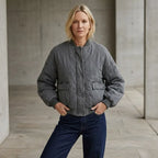 Bomberjacke für Damen im Oversized-Stil im Vintage-Look Grau 3