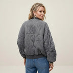 Bomberjacke für Damen im Oversized-Stil im Vintage-Look Grau 4