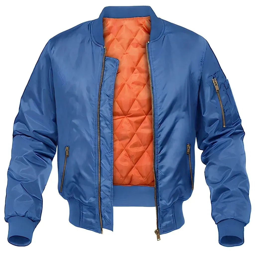 Bomberjacke für Herren aus Baumwolle im Slim Fit für den Übergang Blau 9
