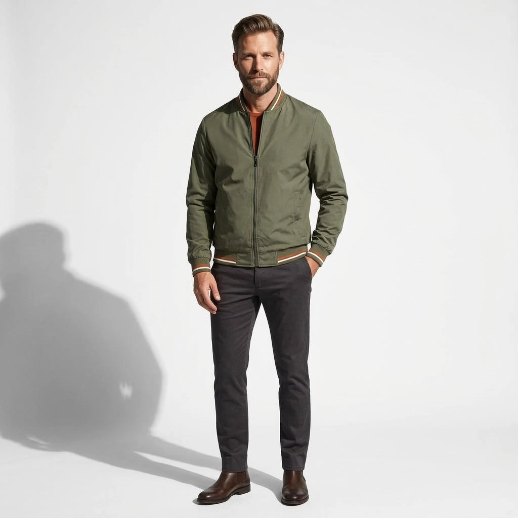 Bomberjacke für Herren im eleganten Stil für die Übergangszeit Grün 5