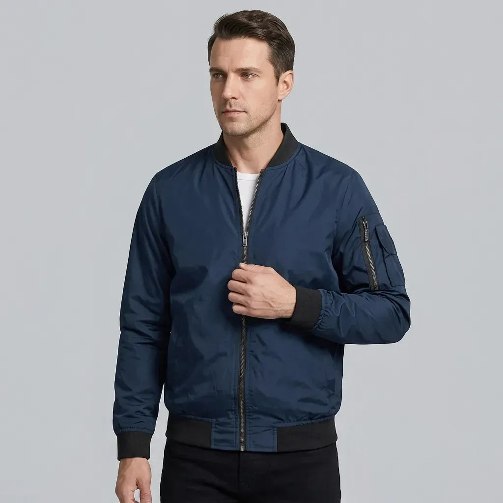 Bomberjacke für Herren im Slim Fit mit leichten Wattierungen für die Übergangszeit Dunkelblau 4