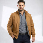 Leichte Blouson Jacke für Herren mit hohem Kragen und gestreiften Bündchen