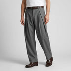 Bundfaltenhose für Herren im weiten Schnitt mit Gürtel Grau 6