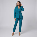 Hosenanzug für Damen mit tailliertem Einknopf Blazer