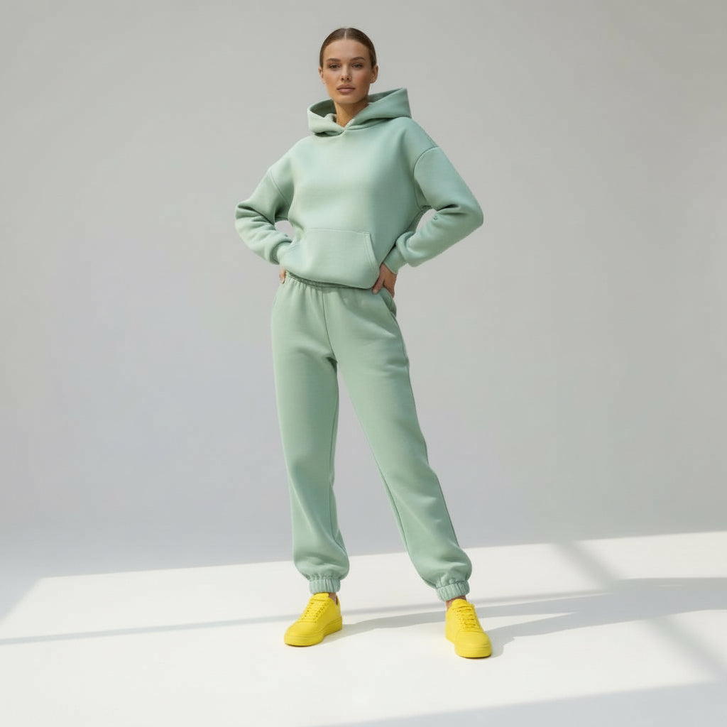 Oversized Loungewear Set für Damen mit Kapuzen Sweatshirt und Jogginghose