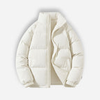 Wattierte Pufferjacke für Herren mit hohem Kragen und ohne Kapuze