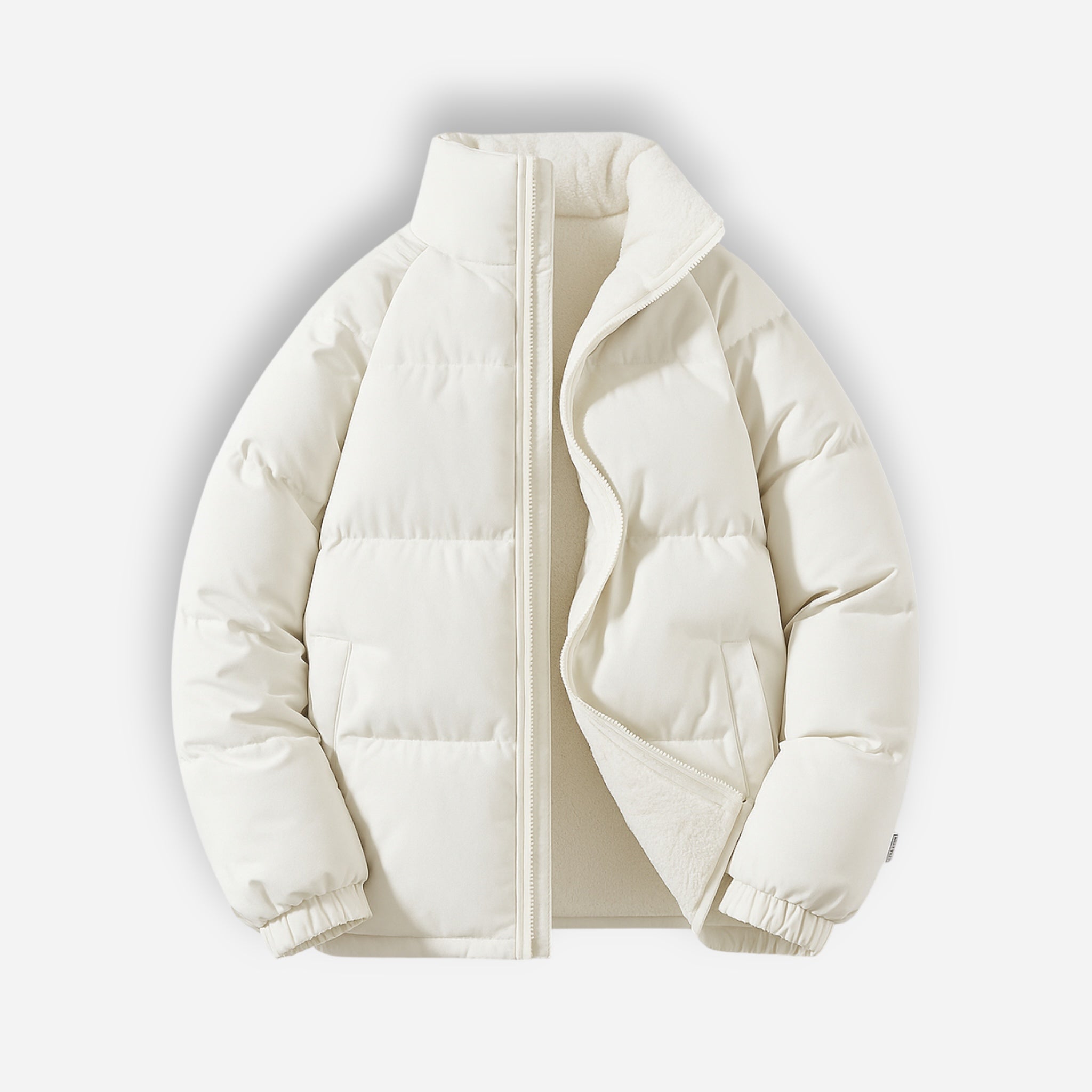 Wattierte Pufferjacke für Herren mit hohem Kragen und ohne Kapuze