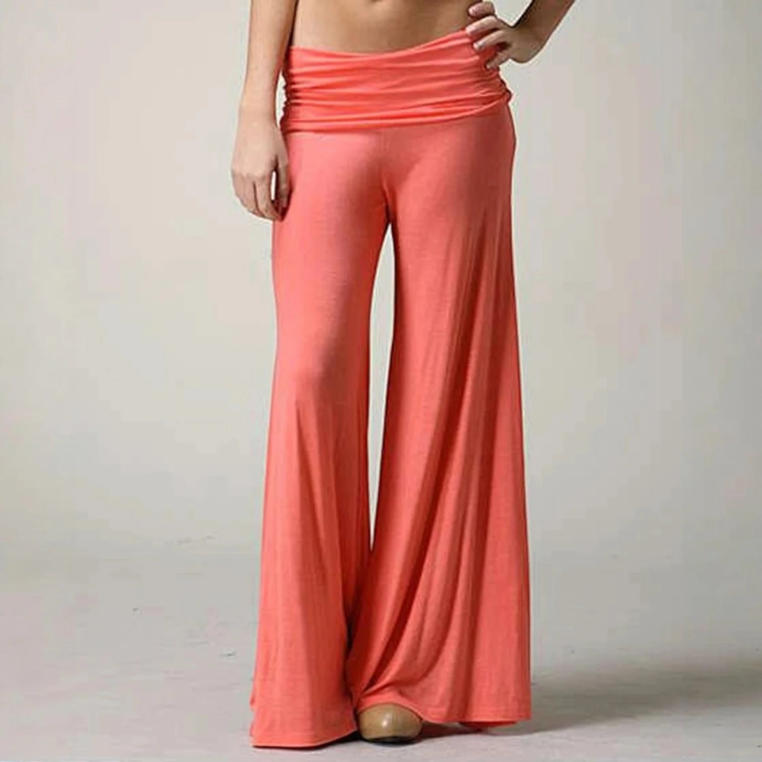 Damen Palazzo Hose im fließenden Schnitt mit drapiertem Bund