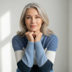 Gestreifter Damenpullover mit lockerer Passform