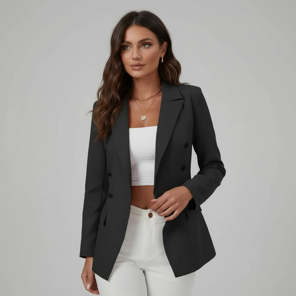 Taillierter Blazer für Damen im zweireihigen Design