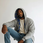 Oversized 2-in-1 Wende-Hoodie mit Karoseite