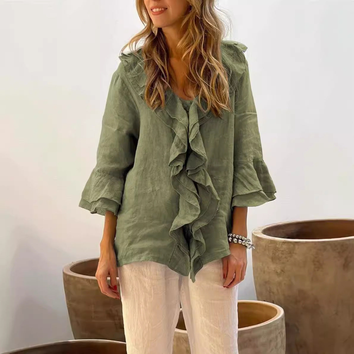 Damen Bluse mit Rüschen | Lässig