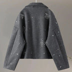 Cabanjacke für Damen aus Wollmix im Winter Grau 3