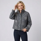 Cabanjacke für Damen aus Wollmix im Winter Grau 4