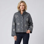 Cabanjacke für Damen aus Wollmix im Winter Grau 5