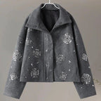 Cabanjacke für Damen aus Wollmix im Winter Grau 6