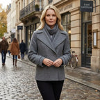Cabanjacke für Damen aus Wollmix in kurzer Form Grau 1