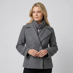 Cabanjacke für Damen aus Wollmix in kurzer Form Grau 2