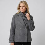 Cabanjacke für Damen aus Wollmix in kurzer Form Grau 5