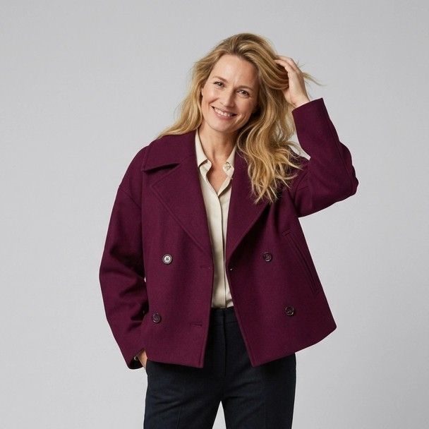 Cabanjacke für Damen aus Wollmix mit Uniform Look Bordeaux 2
