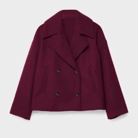 Cabanjacke für Damen aus Wollmix mit Uniform Look Bordeaux 3