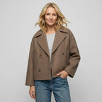 Cabanjacke für Damen aus Wollmix mit Uniform Look Braun 4