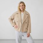 Cabanjacke für Damen aus Wollmix mit Uniform Look Beige 7