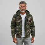 Camouflage Jacke für Herren aus Denim mit Tarnmuster Dunkelgrün 2