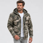 Camouflage Jacke für Herren aus Denim mit Tarnmuster Khaki 4