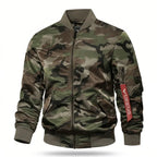 Camouflage Jacke für Herren im Oversize-Schnitt mit Tarnmuster für den Übergang Grün 1