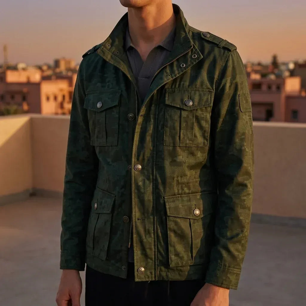Camouflage Jacke für Herren in Oversize-Passform für die Übergangszeit Dunkelgrün 5