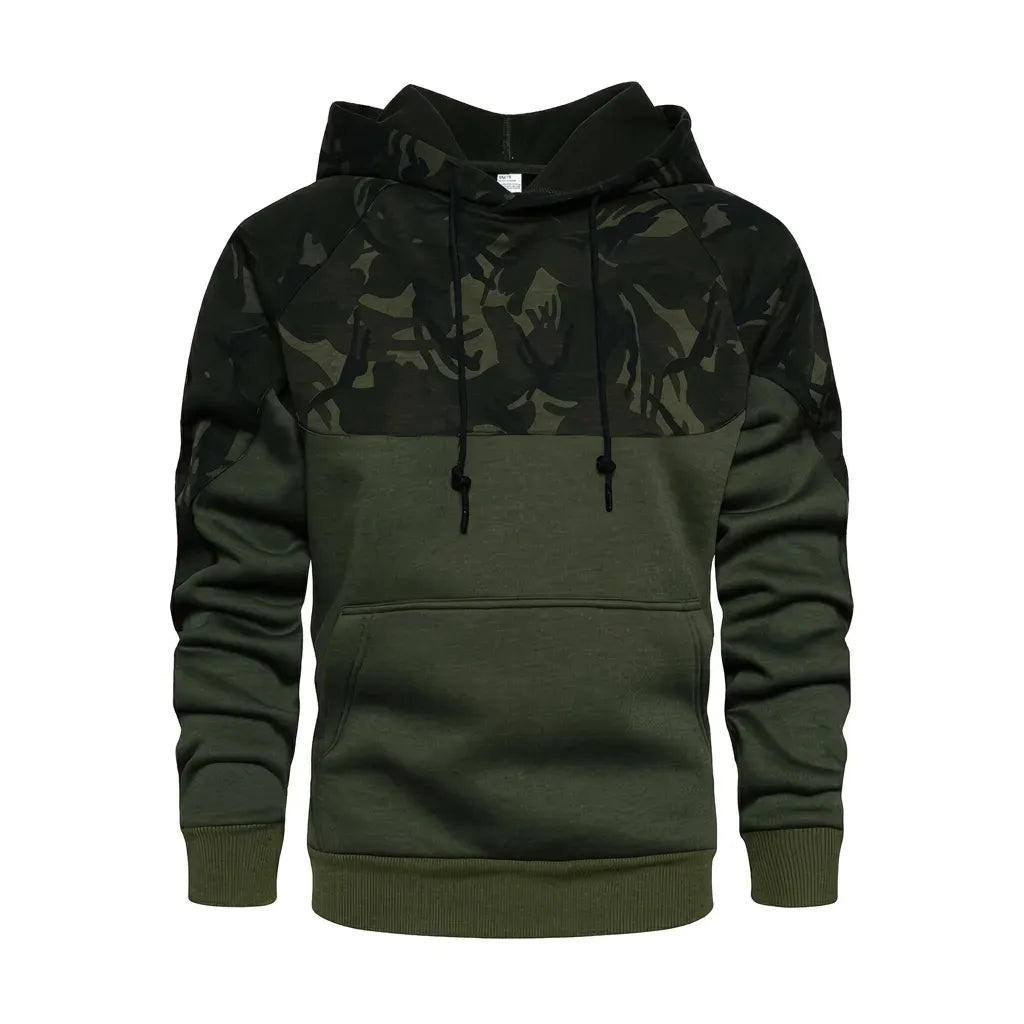Camouflage Jacke für Herren mit Kapuze im Tarnmuster Grün 1