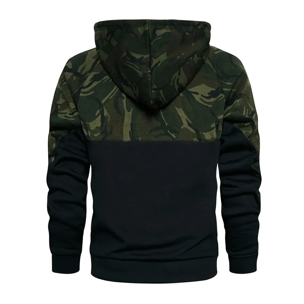 Camouflage Jacke für Herren mit Kapuze im Tarnmuster Schwarz 2