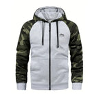 Camouflage Jacke für Herren mit Kapuze im Tarnmuster für Übergangszeiten Hellgrau 10