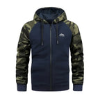 Camouflage Jacke für Herren mit Kapuze im Tarnmuster für Übergangszeiten Dunkelblau 11