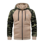 Camouflage Jacke für Herren mit Kapuze im Tarnmuster für Übergangszeiten Khaki 12