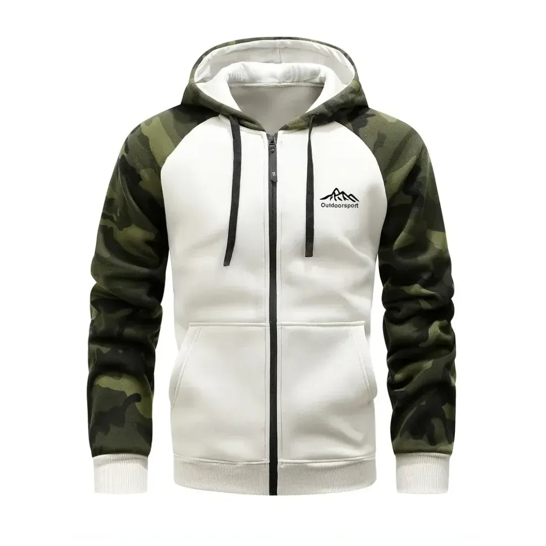 Camouflage Jacke für Herren mit Kapuze im Tarnmuster für Übergangszeiten Beige 13