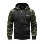 Camouflage Jacke für Herren mit Kapuze im Tarnmuster für Übergangszeiten Schwarz 20