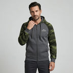 Camouflage Jacke für Herren mit Kapuze im Tarnmuster für Übergangszeiten Grau 6