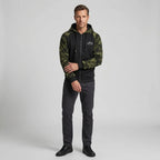 Camouflage Jacke für Herren mit Kapuze im Tarnmuster für Übergangszeiten Schwarz 7